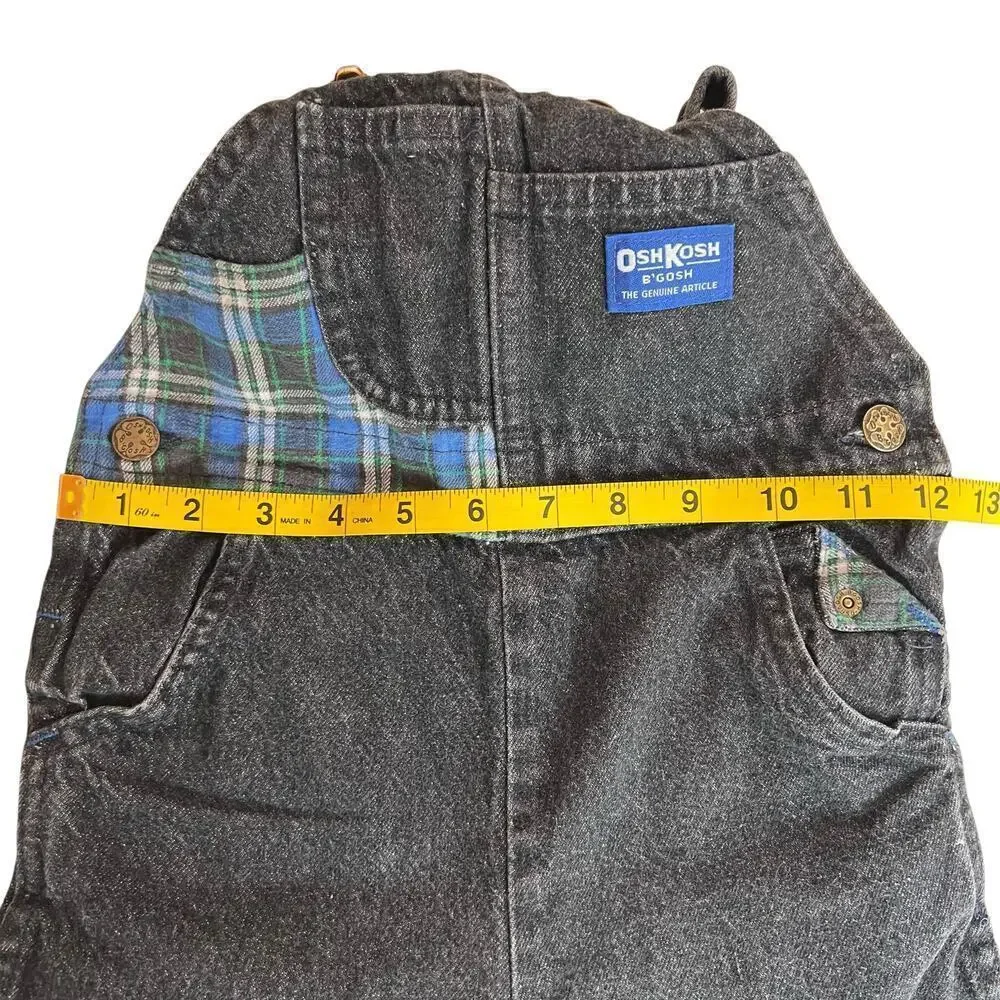 OSHKOSH B'GOSH Vintage Overalls 100% Cotton in Black Boys Size 3T